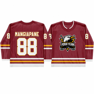 Maillots de hockey personnalisés haut de gamme pour hommes, style hip-hop vintage, 100 % polyester, séchage rapide, antibactériens, maillot cousu pour femmes - Product Image 3