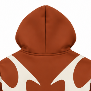 Dark <b>Orange</b> Contrast Panel Zip Up <b>Hoodie</b> <b>Men</b> Streetwear Full Zipper Long Sleeve Casual Fleece Hooded Jacket With Pockets - Product Image 4