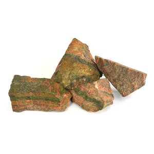 Pierre brute naturelle d'Unakite |   Pierre précieuse brute d'Unakite verte non polie, décoration Feng Shui pour la maison, vente en gros d'Inde - Product Image 1