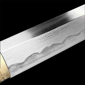 Rotes Holzgriff-Katana-Schwert aus Kohlenstoffstahl mit Goldeinlage an der Klinge Gerade Klinge Industriequalität OEM - Product Image 4