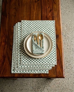 Great Price of Hand Block Printed Cotton <b>Placemats</b> Size 13x18 Inch. RTS Product. Lined with Cotton Voile - Product Image 3