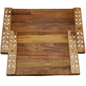 Bandeja para servir de madera de último diseño con incrustaciones de perlas Madre, fábrica al por mayor para el hogar, hotel o cocina, vajilla, bandeja de cena - Product Image 1