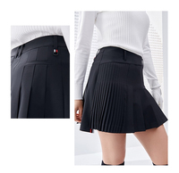 Jupe Courte Plissée Taille Basse Respirante pour Femmes Grandes Tailles avec Poches Couleur Unie Style Décontracté Été 100% Coton Vente en Gros