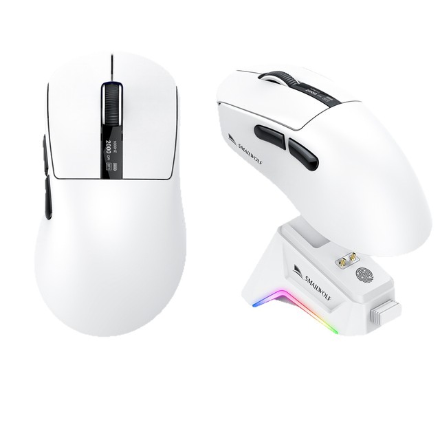 Smailwolf M6 Tri-Mode Wireless for BT Gaming Mouse Lightweight PAW3311 with Digital RGB Battery Charger