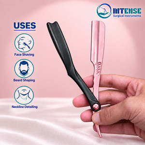 Navaja de Afeitar Profesional Personalizada para Barbería, Soporte para Cuchilla de Navaja Recta de Acero Inoxidable para Hombres, Peluquería, Cuidado y Estilismo del Cabello - Product Image 5
