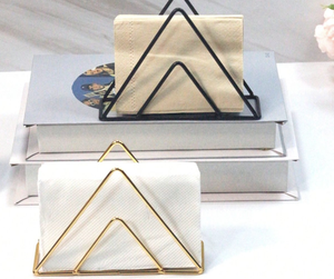 Creative 2 Slot Iron Napkin <b>Holder</b> with Round Base Rose Gold Copper Paper Dispenser Stand for <b>Kitchen</b> Countertop Napkin <b>Holder</b> - Product Image 6