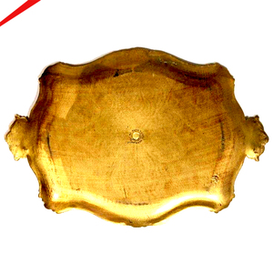 Assiette de présentation royale en acier inoxydable gaufré, de forme ronde, avec centre fini haut de gamme et plateau finition or - Product Image 3