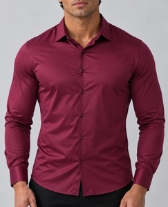 Custom Men's Long Sleeve Classic Point Collar Formal Dress <b>Shirt</b> Minimalist <b>Office</b> Daily Smart Casual Wear Factory Wholesale OEM - Product Image 5
