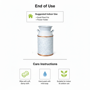 Maceta de Metal Galvanizado Estilo Rústico Vintage, Florero Retro Antiguo, Soporte para Plantas de Granja - Product Image 5