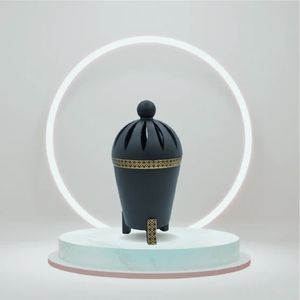 Brûleur d'encens arabe Mubkhar en béton nordique en gros, avec logo personnalisé, en résine et métal, pour Oud, décoration artisanale pour la maison - Product Image 3