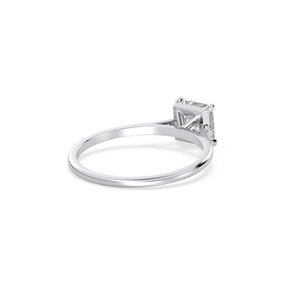 Bagues REYES en argent sterling 925 certifié GRA, taille princesse, moissanite 0,9 carat, plaqué or blanc 14K, bijoux fins en gros - Product Image 5