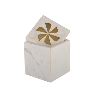 Boîte à bijoux en marbre, style traditionnel, décoration de table, bouton en laiton, artisanat, meilleur designer - Product Image 6
