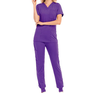Conjuntos de Uniformes Médicos Personalizados, Accesorios para Uniformes de Hospital, Pantalones Deportivos de Tallas Grandes, Conjuntos de Blusa y Pantalón de Moda para Mujeres y Hombres, Unisex, Spandex/Algodón - Product Image 2