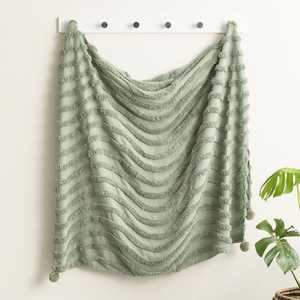 Manta de Algodón Hecha a Mano con Borlas para Sofá, Cama, Decoración Boho para el Hogar - Product Image 1