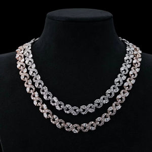 RB Gems - Collar con Colgante de Diamantes y Moissanita con Corte Marquise, Chapado en Oro sobre Plata 925, Certificado por IGI, Estilo Hip Hop, para Hombre y Mujer - Product Image 3