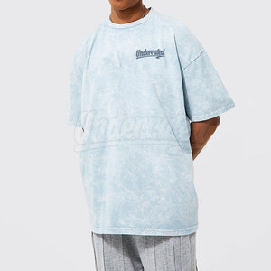 T-shirts décontractés pour hommes à manches courtes et col rond, effet délavé, 100% coton, respirants, écologiques, tissu léger - Product Image 3