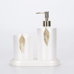 ชุดห้องน้ำเรซิ่นสีขาวมุกและสีทอง  แบบเป็นมิตรต่อสิ่งแวดล้อม  วาดลายด้วยมือ  สไตล์โมเดิร์น - Product Image 5