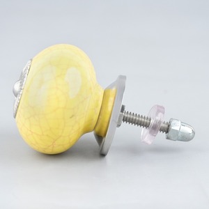 Modern Yellow-Pink Crackle Ceramic Cabinet <b>Dresser</b> <b>Knobs</b> <b>for</b> Kitchen Living Room Furniture Wardrobe Closet Drawer Decorative - Product Image 4
