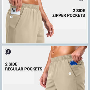 กางเกงวิ่งขาสั้นผ้าสัมผัสนุ่มสำหรับผู้ชาย แห้งเร็ว ลายเรียบ สำหรับปั่นจักรยาน เดินป่า วิ่งออกกำลังกายกลางแจ้ง - Product Image 6