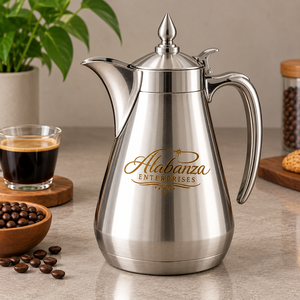 Alabanza Copper Turkish Coffee <b>Pot</b> Cezve Modern Engraved Shape Handle Spoon <b>Set</b> Reusable Eco-Friendly Thermal Insulation 0-6 - Product Image 2