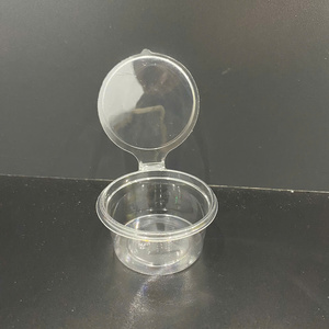 Vasos de salsa desechables de plástico PET de 60 ml (2 oz) de grado alimenticio, ecológicos, al por mayor de fábrica, con tapa abatible y logotipo personalizado para llevar. - Product Image 2