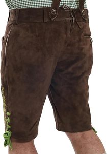 กางเกงหนังปักลายสไตล์วินเทจไซส์ใหญ่สำหรับผู้ชาย |   กางเกงขาสั้นหนังสไตล์บาวาเรียนแบบโบราณ |   ชุดทำมือสำหรับเทศกาลอ็อกโทเบอร์เฟสต์ - Product Image 4