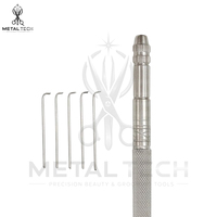 Kit de stylos à aiguilles de ventilation en acier inoxydable personnalisé, ensemble de 5 aiguilles pour la pose d'extensions capillaires, la confection de toupets et de perruques en dentelle