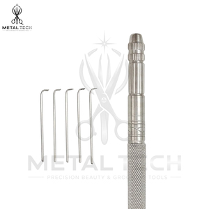 Kit d'aiguilles de ventilation en métal argenté sur mesure, fabriqué en usine, avec 5 aiguilles, pour la pose d'extensions capillaires, de toupets et de perruques en dentelle, outil de fabrication - Product Image 4