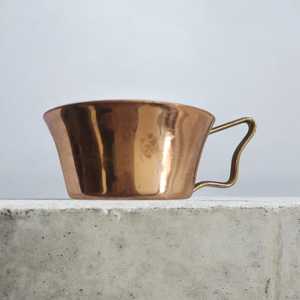 Taza corta de cobre antiguo con asa para cócteles, de cobre puro, para uso en bares y restaurantes. - Product Image 3