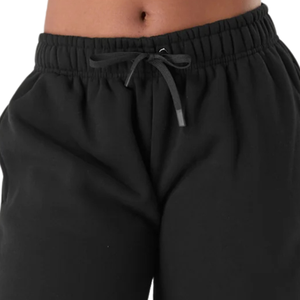 Pantalon de survêtement noir pour femme, coupe large, en molleton doux, taille élastique, décontracté, pour la gym, l'entraînement, la détente et les activités sportives - Product Image 3