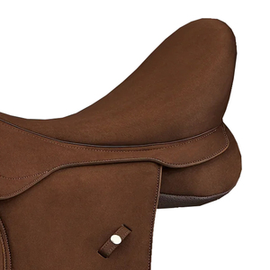 Selle d'obstacle anglaise en cuir avec arceau en bois, marron, taille complète - Product Image 4