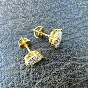 ต่างหูเพชรโมอิสซาไนต์ทรงบาแกตต์และทรงกลมชุบโรเดียมเงินแท้ 925 สำหรับผู้ชายและผู้หญิง ของขวัญวันครบรอบแต่งงาน - Product Image 5