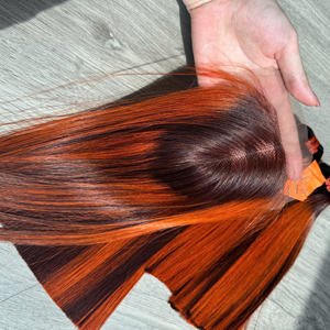 Venta al por mayor 100% virgen vietnamita hueso crudo recto para Piano naranja Peluca de alta calidad extensiones de cabello humano - Product Image 6