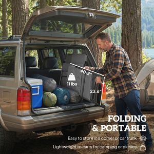 Set di 2 Sedie Pieghevoli da Giardino Grigio Chiaro, Poltroncine Imbottite con Schienale Alto per Campeggio in Tessuto Oxford 600D - Product Image 6