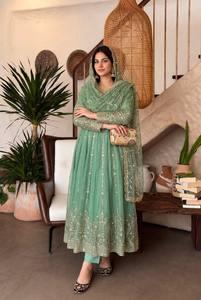 Premium Women Traditional Anarkali Kurti Dress Gown Floor-Length Quick Dry Designed for Ethnic Wear Festivals <b>Parties</b> Weddings - Product Image 1