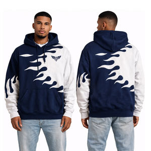 Sweat à capuche personnalisé avec imprimé flamme, streetwear pour homme, sweat à capuche oversize unisexe, sweat-shirt décontracté, mode urbaine - Product Image 1