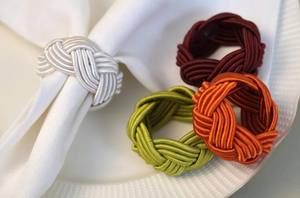 Anneaux de serviette faits main colorés, Anneaux de serviette nautiques, Anneaux de serviette en rayonne, Anneaux de serviette de mariage - Product Image 2