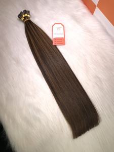 Keratin Human <b>Hair</b> Extension I Tip Natural Human Vietnamese <b>Hair</b> Brown Color No <b>Synthetic</b> Fiber No Mixed - Product Image 3