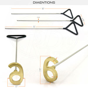 Juego de 3 marcatrices de ganado con números de 0 a 8, mangos de acero inoxidable intercambiables, 9 dígitos de latón, 6 inversos, 9 para ganado bovino - Product Image 2