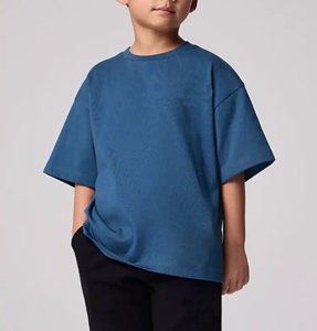 Camisetas Holgadas de Estilo Urbano Hip Hop, 240g, 100% Fibra de Bambú Ecológica, Estampadas con Serigrafía, Teñidas en Color Liso, Personalizadas para Niños - Product Image 4