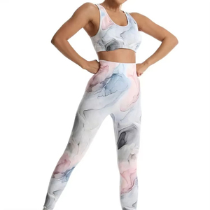 New Arrival Premium Quality Women's Yoga Set 2-Piece for Material Breathable Seamless <b>Flared</b> <b>Legging</b> Sleeveless Bra - Product Image 3