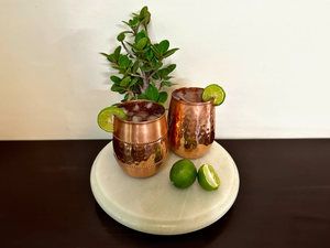 Gobelet en cuivre au design unique avec finition mate, verre en cuivre pour boire de l'eau - Product Image 6