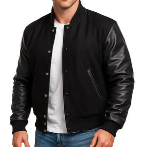 Nouvelle veste universitaire unisexe tendance, veste de baseball pour hommes, veste bomber pour lycée, veste en laine et simili cuir - Product Image 2