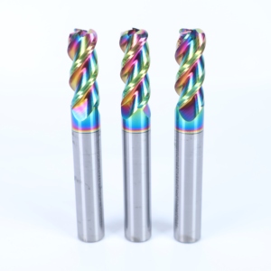 3 sáo cacbua góc bán kính cuối nhà máy cầu vồng lớp phủ <span class=keywords><strong>CNC</strong></span> công cụ cắt nhôm - Product Image 1