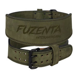 Cinturón de Gimnasio Unisex de Alta Calidad en Cuero Gamuza Verde Oliva con Logotipo Personalizado en Relieve, Equipo de Seguridad para Levantamiento de Pesas y Fitness - Product Image 1