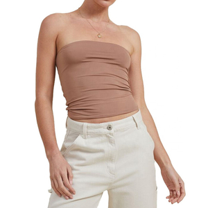 Top Corto de Verano de Alta Calidad, 1 Pieza, al por Mayor, a la Moda, Elástico, con Cuentas, Estilo Casual, Camiseta de Mezclilla Estampada para Mujer - Product Image 5