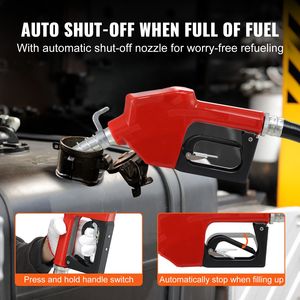Pompa di Trasferimento Carburante 12V DC 16 GPM 1/4 HP con Ugello Automatico, Pompa Estrattore Benzina, Tubo di Scarico e Tubo di Aspirazione - Ricambi per Pompe - Product Image 3