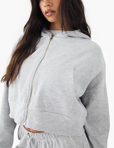 Conjunto de Sudadera y Pantalones Cortos de Felpa con Cuello Redondo y Puños Acanalados para Mujer, Tallas Grandes, Personalizable con Logotipo - Product Image 4