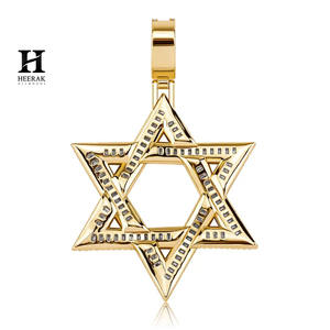 Collar con colgante Estrella de David de Moissanita Iced Out para Hombre, Cadena de Tenis Hip Hop, Joyería Religiosa, Dije de Diamante de Laboratorio VVS - Product Image 2