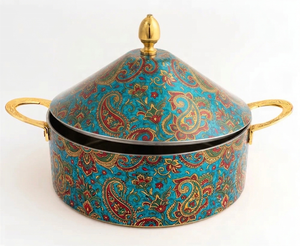 Casserole de luxe en acier inoxydable émaillé à double paroi, imprimé cachemire, pour service, ustensile de cuisine de haute qualité - Product Image 2